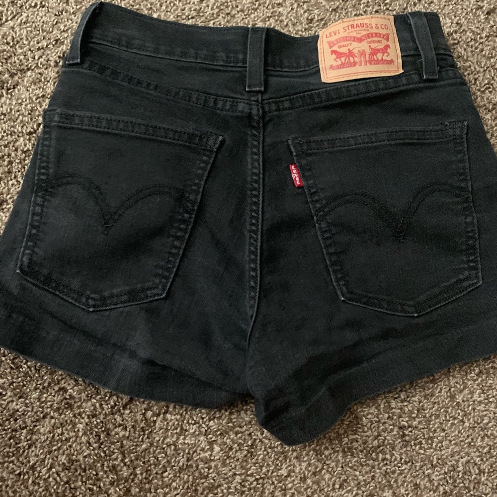Levi’s black denim shorts